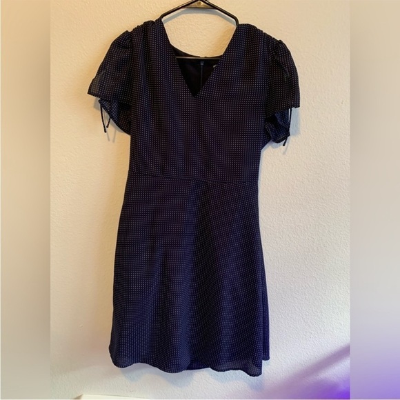 J. Crew Mercantile Navy/White Polka Dot Dress Sz 2 EUC - Picture 3 of 7